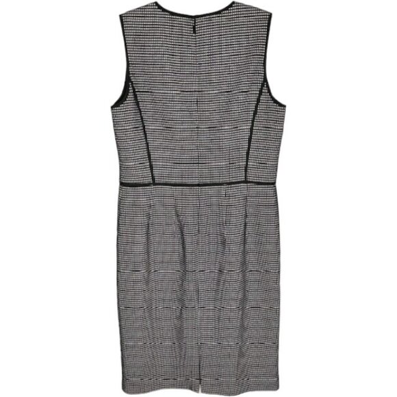 Lafayette 148 Bree Sleeveless Check Sheath Dress - Black/White - 6 - Picture 5 of 11
